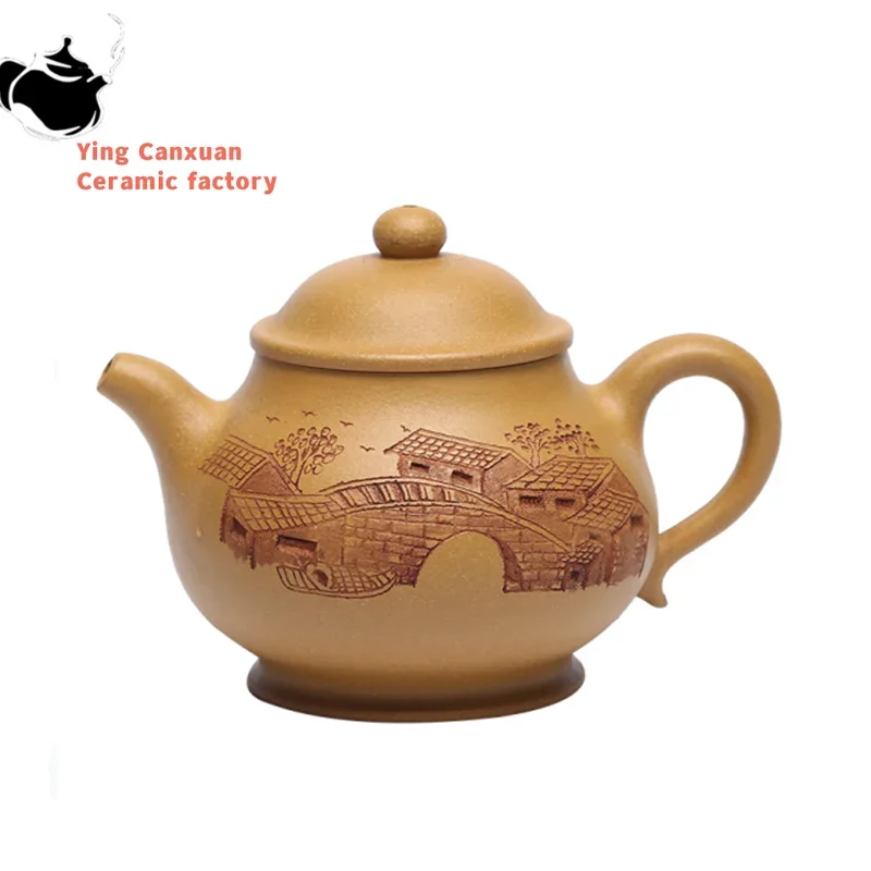 

Chinese Yixing Purple Clay Teapots Raw Ore Section Mud Handmade Tea Pot Zisha Filter Beauty Kettle Tea Set Accessories 190ml