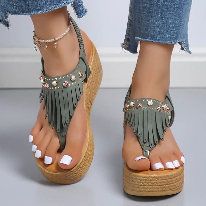 Summer Clip Toe Women's Sandals Casual Slip on Platform Pumps Sexy Tassels Crystal Office Lady Sandals Female Wedge High Heels
Summer Clip Toe Women's Sandals Casual Slip on Platform Pumps Sexy Tassels Crystal Office Lady Sandals Female Wedge High Heels