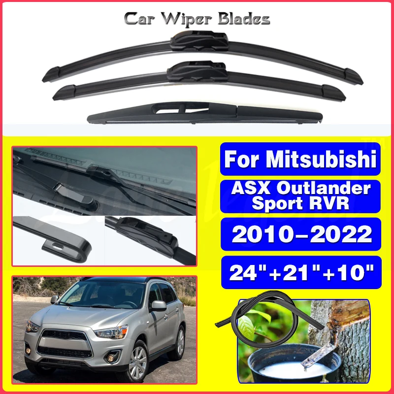 

Car Wiper Front & Rear Wiper Blades Set For Mitsubishi ASX Outlander Sport RVR 2010 - 2022 Windshield Windscreen 24"+21"+10"
