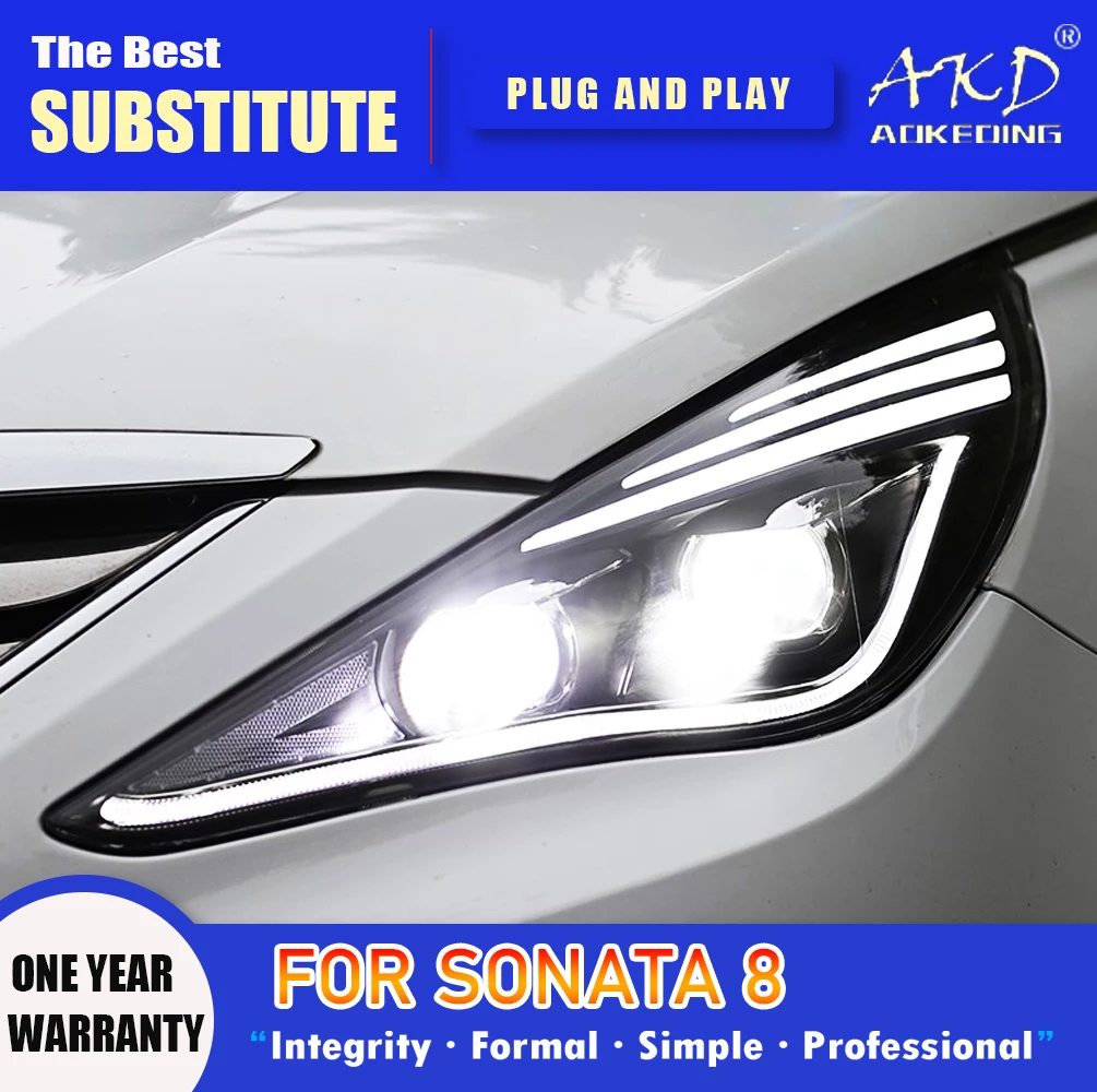AKD Head Lamp for Hyundai Sonata 8 LED Headlight 2011-2016 Headlights Sonata DRL Turn Signal High Beam Angel Eye Projector Lens
AKD Head Lamp for Hyundai Sonata 8 LED Headlight 2011-2016 Headlights Sonata DRL Turn Signal High Beam Angel Eye Projector Lens