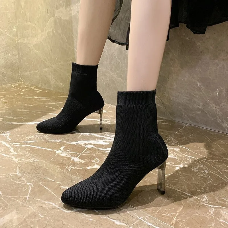 Women's Boots Autumn Winter 2022 Stretch Fabric Sock Mid-calf Boots Ladies Sexy Thin Heels Shoes Pointed Toe Female Pumps Femmes
Women's Boots Autumn Winter 2022 Stretch Fabric Sock Mid-calf Boots Ladies Sexy Thin Heels Shoes Pointed Toe Female Pumps Femmes