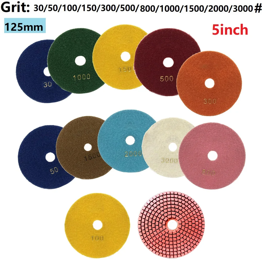 5Inch 125mm Dry/Wet Diamond Polishing Pads Flexible Grinding Disc For Granite Marble Concrete Stone Sanding Discs Grinding Tools
5Inch 125mm Dry/Wet Diamond Polishing Pads Flexible Grinding Disc For Granite Marble Concrete Stone Sanding Discs Grinding Tools