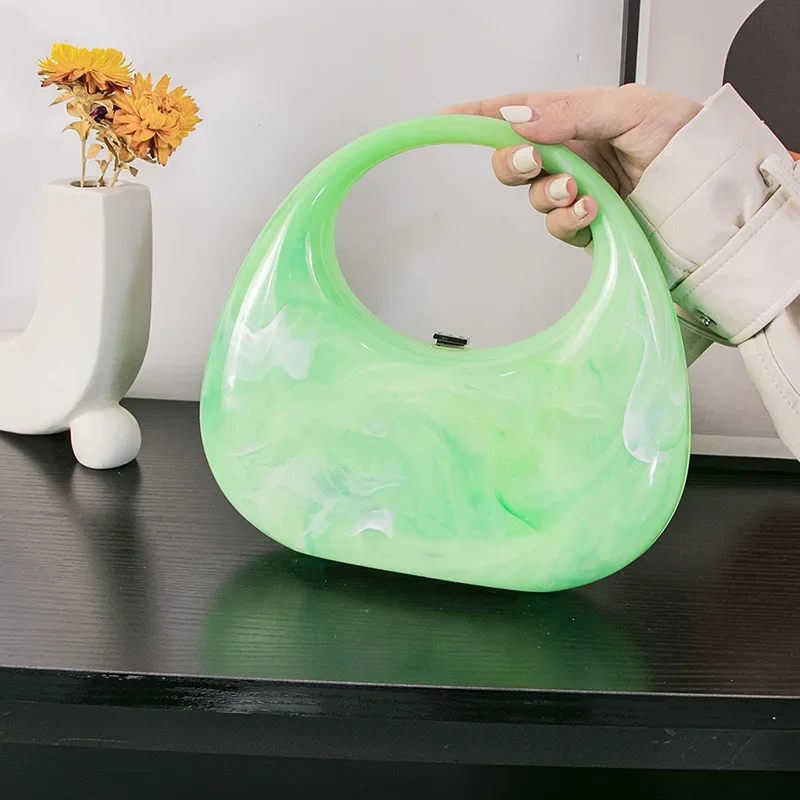 Luxury Half Moon Women Handbags Mini Acrylic Box Bag Marbling Evening Clutch Ladies Cloud Designer Bags for Women Wedding Purses
Luxury Half Moon Women Handbags Mini Acrylic Box Bag Marbling Evening Clutch Ladies Cloud Designer Bags for Women Wedding Purses
