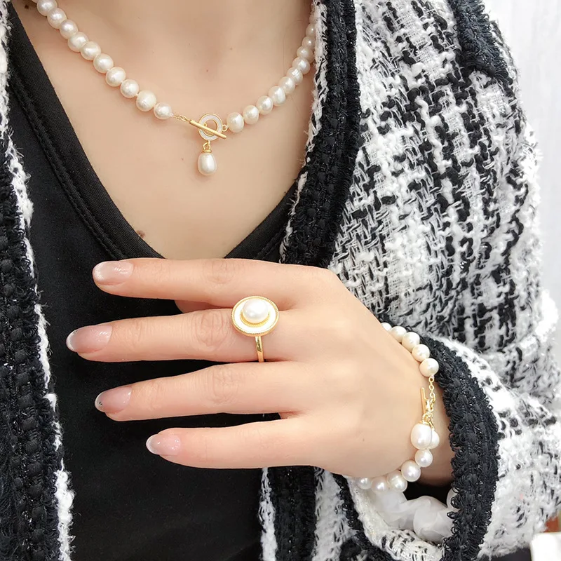 One Set freshwater pearl white pink near round shell cirque clasp 8-9mm necklace bracelet earring ring pendant 1 Mallzona Sc72ce462e58e4a389f010007fb6543f92 One Set freshwater pearl white pink near round shell cirque clasp 8-9mm necklace bracelet earring ring pendant Mallzona