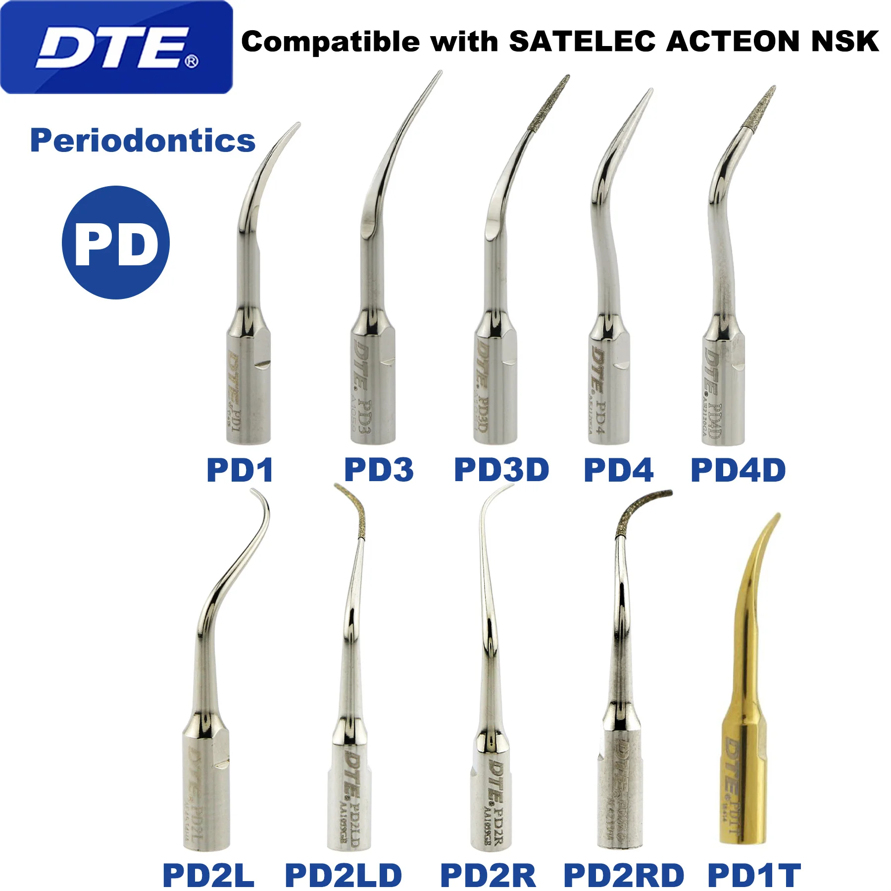 

Woodpecker DTE Dental Ultrasonic Scaler Tips Dental Periodontics Tips Fit EMS UDS NSK SATELEC Scaler Handpiece Dental Tools