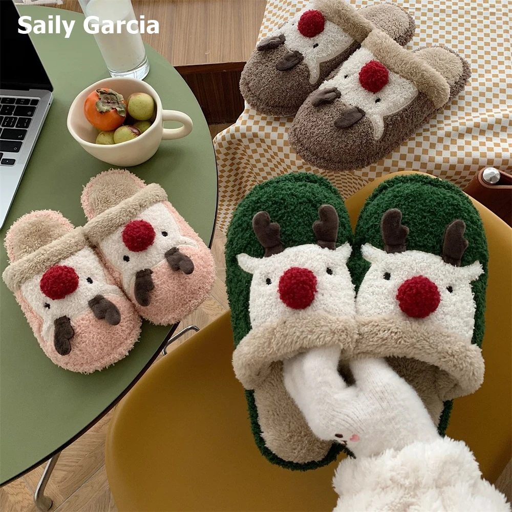 Green Christmas Wild Reindeer Down Cotton Women Slippers 2023 Winter New Indoor Keep Warm Slides Round Toe Slip-On Cute Shoes
Green Christmas Wild Reindeer Down Cotton Women Slippers 2023 Winter New Indoor Keep Warm Slides Round Toe Slip-On Cute Shoes