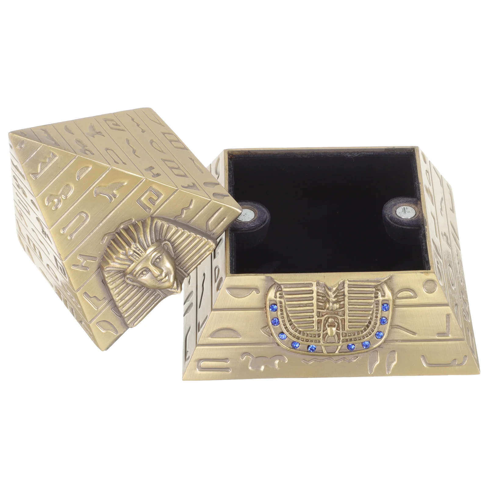 

Ancient Egyptian Pyramid Shaped Jewelry Box Metal Pyramid Decoration Pyramid Storage Container