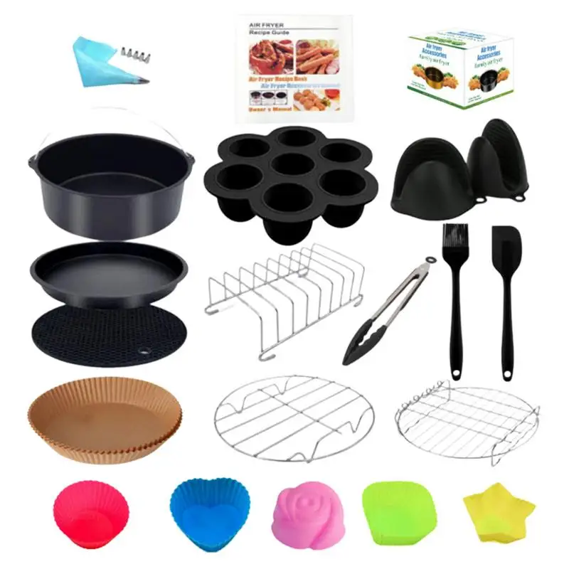 Square Air Fryer Accessories 15pcs Accessory Kit Muffin Cup Cake Bucket Clips Paper Liner Scraper Pizza Plate Practical Kitchen
Square Air Fryer Accessories 15pcs Accessory Kit Muffin Cup Cake Bucket Clips Paper Liner Scraper Pizza Plate Practical Kitchen