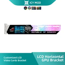 Customizable LCD GPU Bracket RGB VGA Support Display Temperature Detection ROG Horizontal Video Card Holder 5V/12V AURA SYNC MOD Customizable LCD GPU Bracket RGB VGA Support Display Temperature Detection ROG Horizontal Video Card Holder 5V/12V AURA SYNC MOD