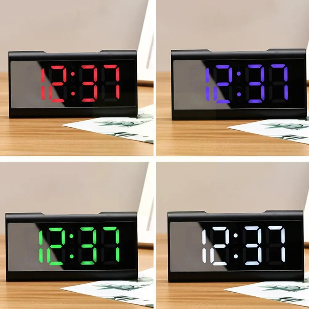 Настольный светодиодный Будильник с цифровым дисплеем бесшумные часы для дома