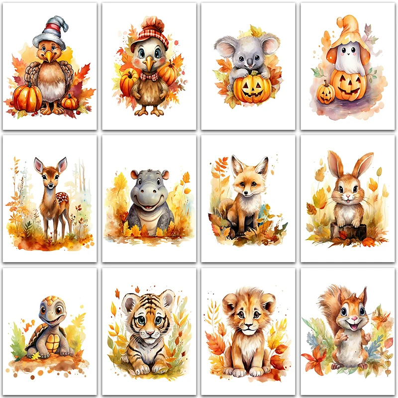 

5D DIY Diamond Painting halloween fox rabbit tiger lion Home decoration Full Round&Square Diamond mosaic embroidery Cross stitch