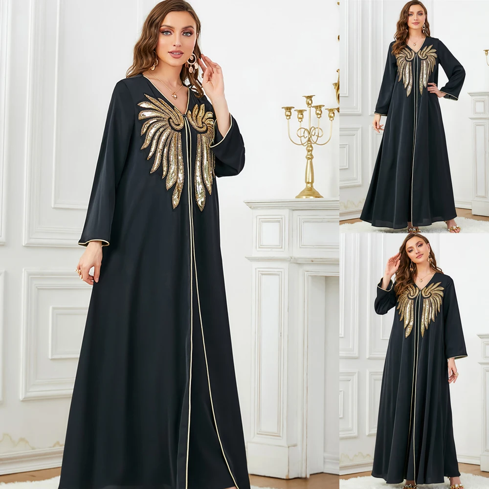 Autumn Muslim Abaya for Women 2 Piece Dress Set Sequins Beads Maxi A-line Party Dresses Kimono Saudi Arabic Dubai Kaftan Islamic
Autumn Muslim Abaya for Women 2 Piece Dress Set Sequins Beads Maxi A-line Party Dresses Kimono Saudi Arabic Dubai Kaftan Islamic