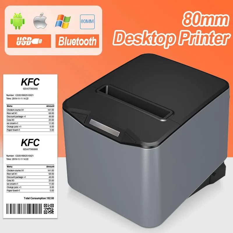 80mm Thermal Receipt Printer Machine Automatic Cutter Restaurant Kitchen POS Printer USB LAN Wireless Bluetooth Printer
80mm Thermal Receipt Printer Machine Automatic Cutter Restaurant Kitchen POS Printer USB LAN Wireless Bluetooth Printer