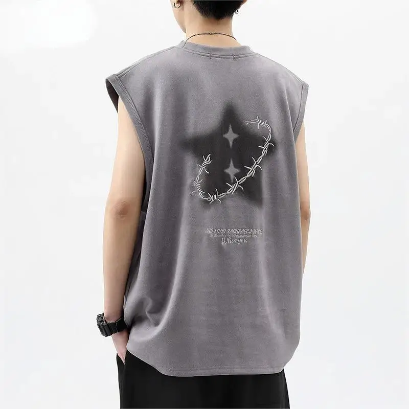 American Trendy High Street Camisole T-shirt for Men Summer Heavyweight Small Round Neck Casual Sports Versatile Sleeveless Top
American Trendy High Street Camisole T-shirt for Men Summer Heavyweight Small Round Neck Casual Sports Versatile Sleeveless Top