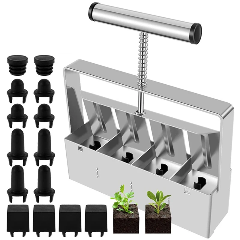 

Soil Blocker Handheld Soil Blocking Tool Handheld Seedling Incubator With Seed Pin For Seed Starting,Garden