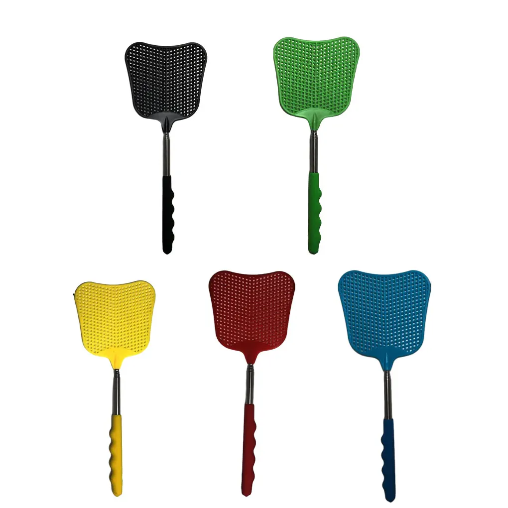 

Stainless Steel Flyswatter Replacement Nonslip Portable Anti-rust Ergonomic Leaf Shape PE Home Fly Swatter Tool