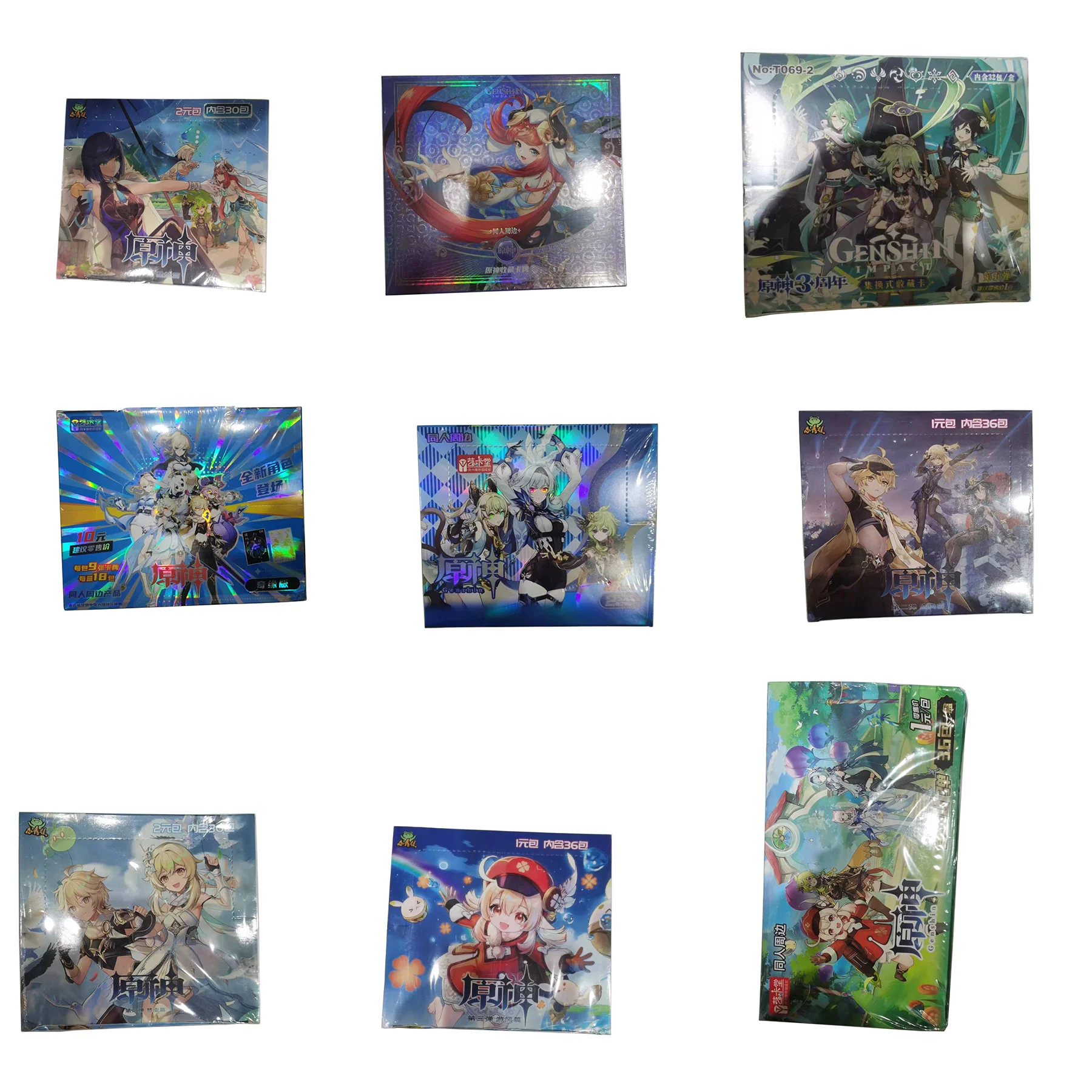 

Color Box Genshin Impact Collection Cards Set New In Anime Party Table Game Playing Cards Board Toys For Christmas Gift Toys