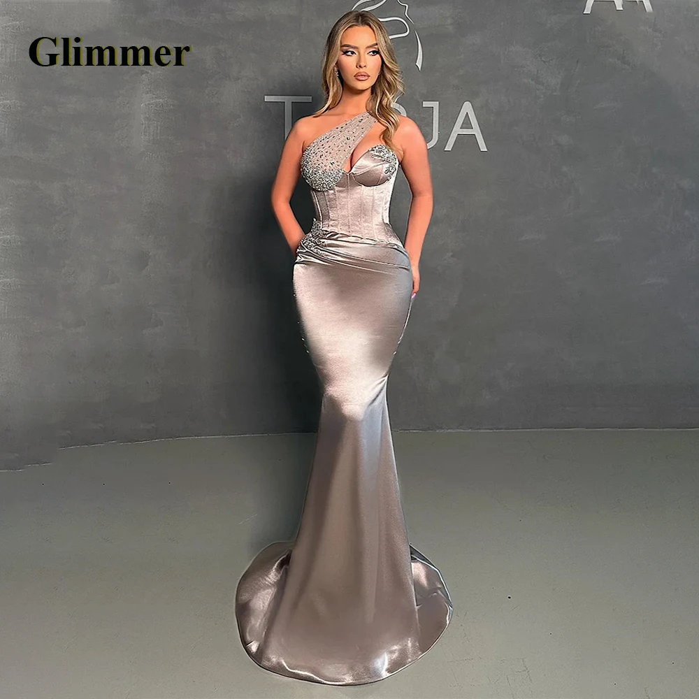 Glimmer Attractive Trumpet Graduation Dresses Rhinestones One-Shoulder Satin Sweep Train Sleeveless Vestidos De Noche Customised
Glimmer Attractive Trumpet Graduation Dresses Rhinestones One-Shoulder Satin Sweep Train Sleeveless Vestidos De Noche Customised