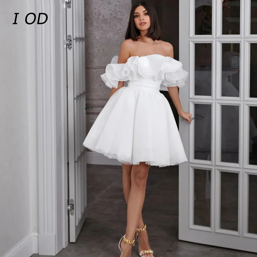 I OD Short Off Shoulder Wedding Dress with Waist Closure and Open Back Women's Wedding Dress De Novia
I OD Short Off Shoulder Wedding Dress with Waist Closure and Open Back Women's Wedding Dress De Novia
