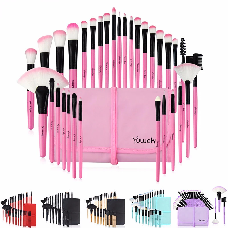 

32pcs Makeup Brushes Purple Professional High Quality Natural Hair Cosmetic Foundation Powder Blush Eyeshadow Brush SetPinceaux