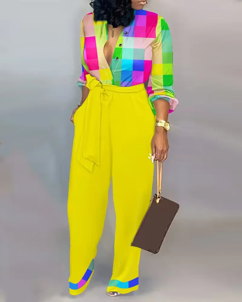 autumn fashion long sleeve lace up jumpsuits women 2023 casual loose plaid print one piece set elegant office rompers ladies
autumn fashion long sleeve lace up jumpsuits women 2023 casual loose plaid print one piece set elegant office rompers ladies