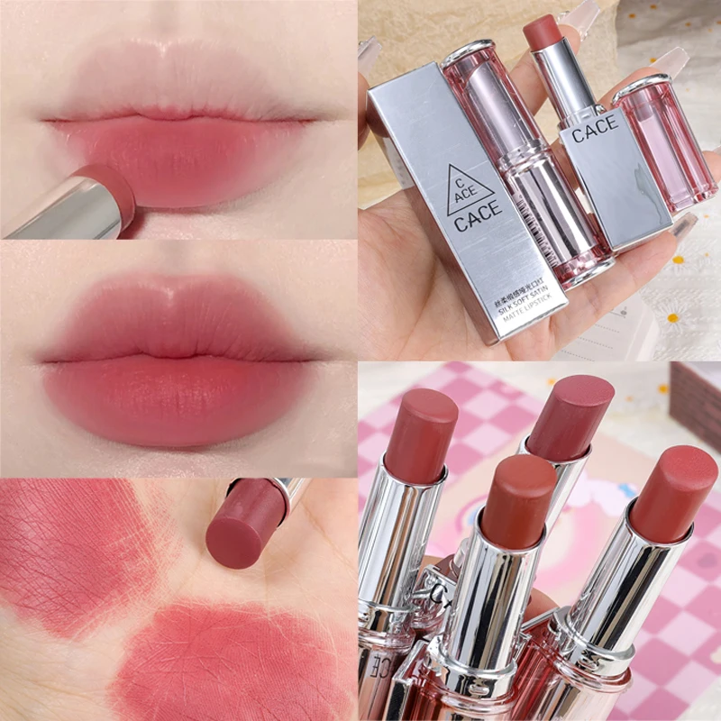 Waterproof Silky Matte Lipstick Lasting Natural Color Rendering Non-stick Sexy Velvet Nude Lips Tint Makeup Cosmetics 4 Colors 
Waterproof Silky Matte Lipstick Lasting Natural Color Rendering Non-stick Sexy Velvet Nude Lips Tint Makeup Cosmetics 4 Colors