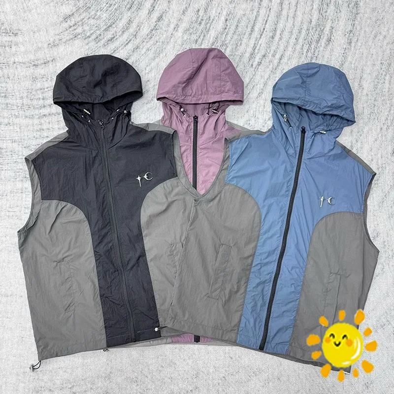 24SS металлический логотип в стиле хип-хоп Thug Club, Женская Солнцезащитная ветровка без рукавов, мужская куртка 
24SS металлический логотип в стиле хип-хоп Thug Club, Женская Солнцезащитная ветровка без рукавов, мужская куртка