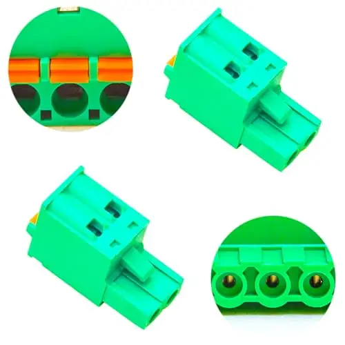 5.0mm Phoenix Connector with Orange Spring 2 Pin, Green PCB Spring Terminal Block Connector Spring (4Pcs 5.0M-SP-2P) 
5.0mm Phoenix Connector with Orange Spring 2 Pin, Green PCB Spring Terminal Block Connector Spring (4Pcs 5.0M-SP-2P)