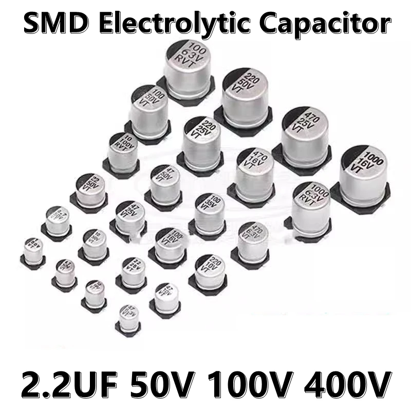 (20 шт.) 2,2 UF 50V 100V 400V 4*5,4 MM 5*5,4 MM 6,3*5,4 MM 8*10,5 MM электролитический конденсатор для поверхностного монтажа
(20 шт.) 2,2 UF 50V 100V 400V 4*5,4 MM 5*5,4 MM 6,3*5,4 MM 8*10,5 MM электролитический конденсатор для поверхностного монтажа