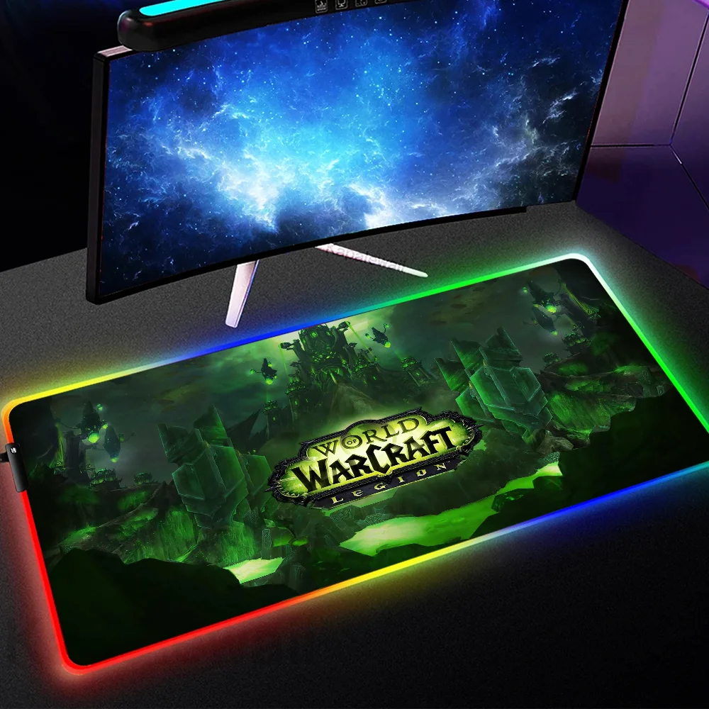 

World of Warcraft Mousepad Rgb Mouse Pad Steelseries Laptop Mat Gaming Backlit Keyboard Gamer Girl Table Pads Deskpad Mausepad