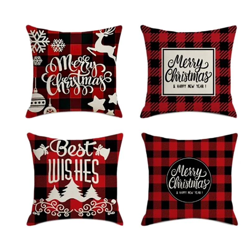 4Pcs Christmas Pillowcase Santa Square Home Decor Linen Pillow Cases Cushion Covers For Sofa Cozy Car Gift 45X45cm M
4Pcs Christmas Pillowcase Santa Square Home Decor Linen Pillow Cases Cushion Covers For Sofa Cozy Car Gift 45X45cm M