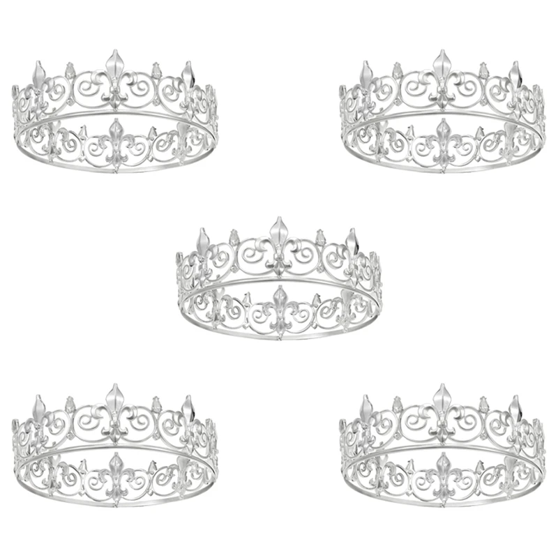 5X Royal King Crown For Men - Metal Prince Crowns And Tiaras, Full Round Birthday Party Hats,Medieval (Silver Colour)
5X Royal King Crown For Men - Metal Prince Crowns And Tiaras, Full Round Birthday Party Hats,Medieval (Silver Colour)