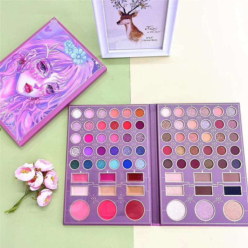 

78 Colors Cartoon Girl Matte Big Eyeshadow Palette Book Glitter Sequins Eye Shadow Blush Pigment Professional Makeup for Face