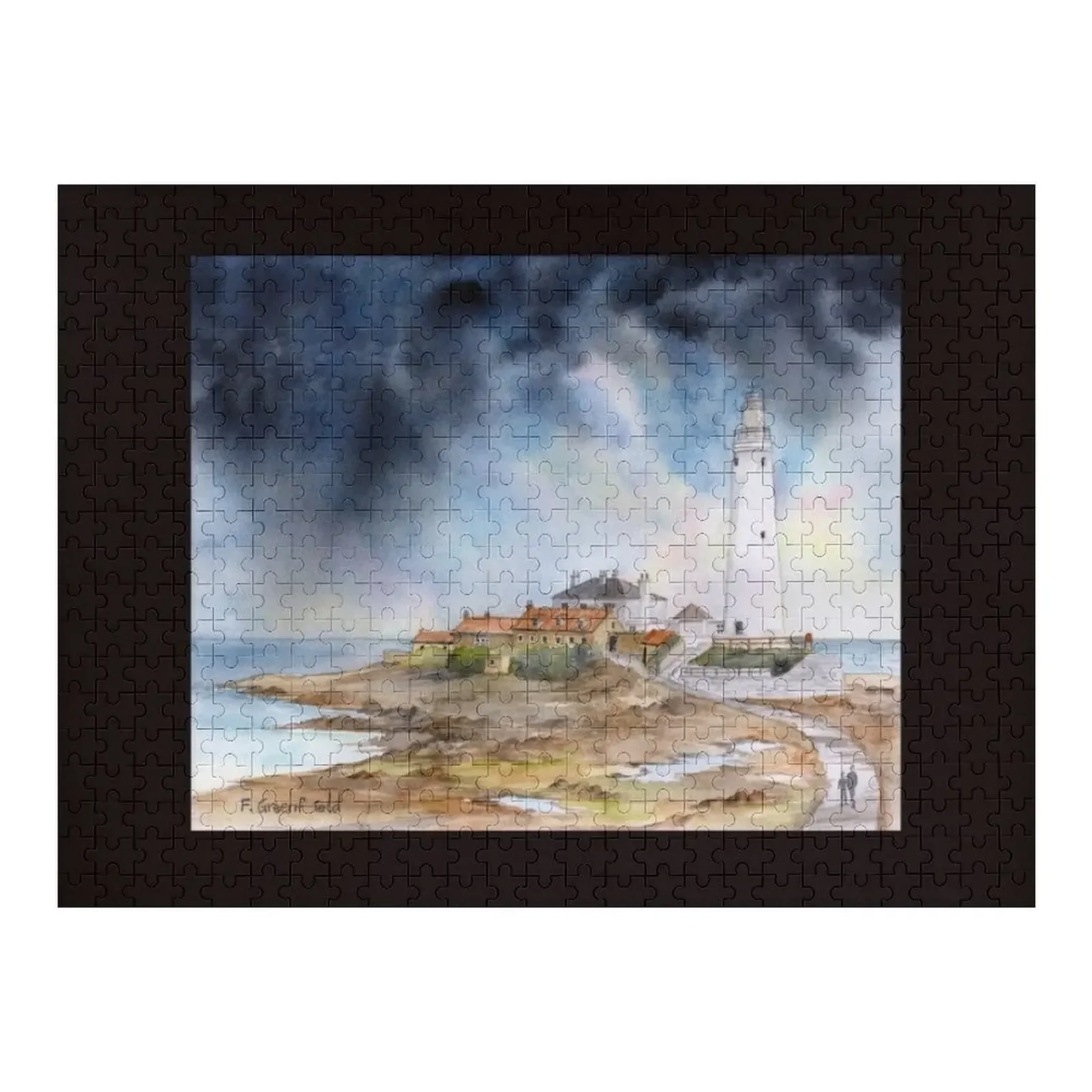

St. Mary's Lighthouse Whitley Bay North England Jigsaw Puzzle Custom Wooden Gift Custom Anime Puzzle