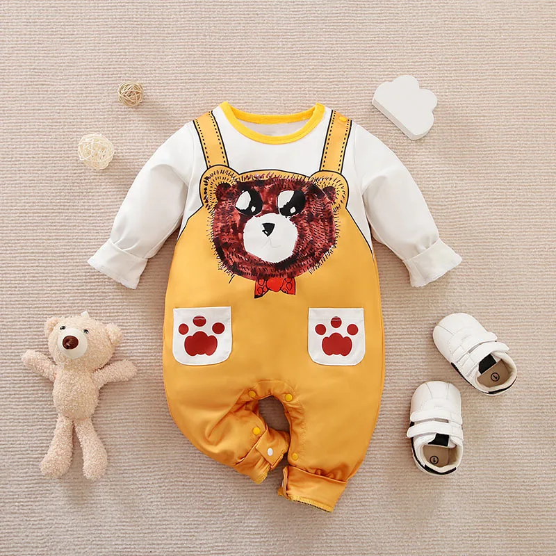 Baby Boy Onesie Spring Autumn Long Sleeve Cute Clothes 0-1 Year Old Baby Go Out for Two Clothes with Straps Baby Girl Romper
Baby Boy Onesie Spring Autumn Long Sleeve Cute Clothes 0-1 Year Old Baby Go Out for Two Clothes with Straps Baby Girl Romper