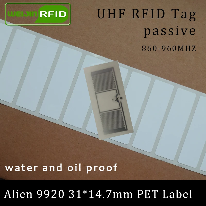 UHF RFID-метка Alien 9920 ярлык для домашних животных с возможностью печати 915 МГц 900 МГц 868 МГц 860-960 МГц H9 EPCC1G2 6C смарт-карта пассивные RFID-метки ярлык