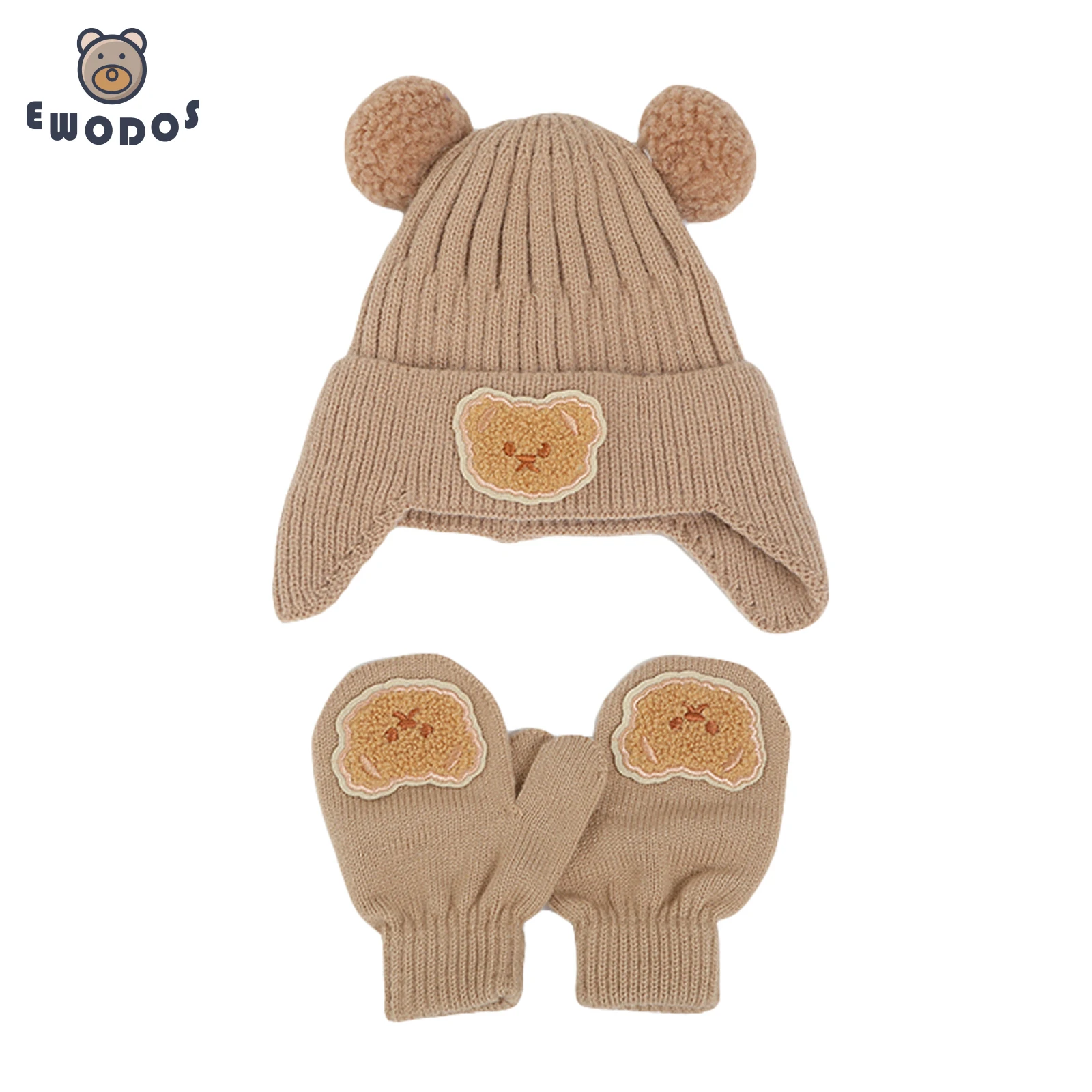 EWODOS Toddler Kids Hat and Gloves Set Cartoon Bears Winter Warm Knit Beanie and Mittens for Toddler Cold Weather Accessories
EWODOS Toddler Kids Hat and Gloves Set Cartoon Bears Winter Warm Knit Beanie and Mittens for Toddler Cold Weather Accessories