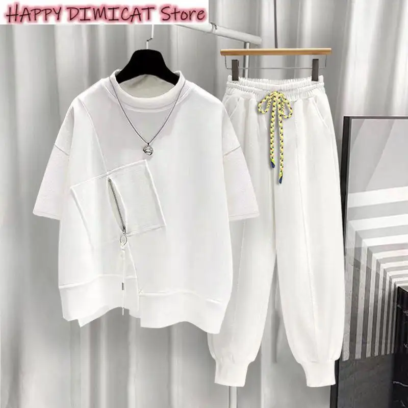 T-shirt Harem Sweatpants Pant Complete Set Cargo Short Sleeve Shirt Set for Men's Summer Versatile Zipper Preppy Loose Patchwork
T-shirt Harem Sweatpants Pant Complete Set Cargo Short Sleeve Shirt Set for Men's Summer Versatile Zipper Preppy Loose Patchwork