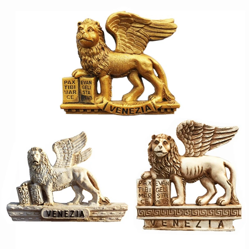 

Handmade Painted Flying Lion Venice, Italy 3D Fridge Magnets Tourism Souvenirs Refrigerator Magnetic Stickers