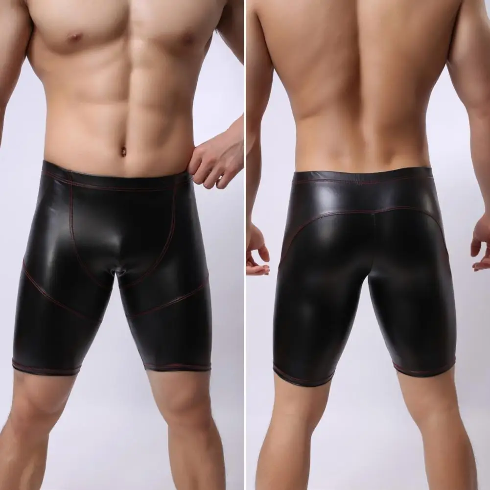 Мужские трусы с U-образной посадкой, тонкие обтягивающие пикантные шорты из искусственной кожи, пикантные Однотонные трусы со средней посадкой
Мужские трусы с U-образной посадкой, тонкие обтягивающие пикантные шорты из искусственной кожи, пикантные Однотонные трусы со средней посадкой