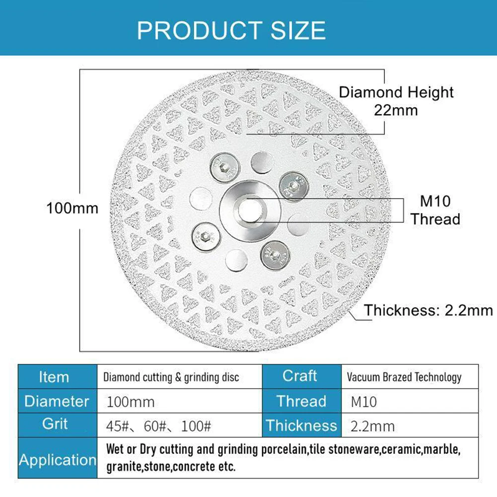 100mm Diamond Cutting Disc Glass Tile Saw Blade Marble Granite Ceramic Jade Brazing Grinding Wheel Polishing Cutting Tools
100mm Diamond Cutting Disc Glass Tile Saw Blade Marble Granite Ceramic Jade Brazing Grinding Wheel Polishing Cutting Tools
