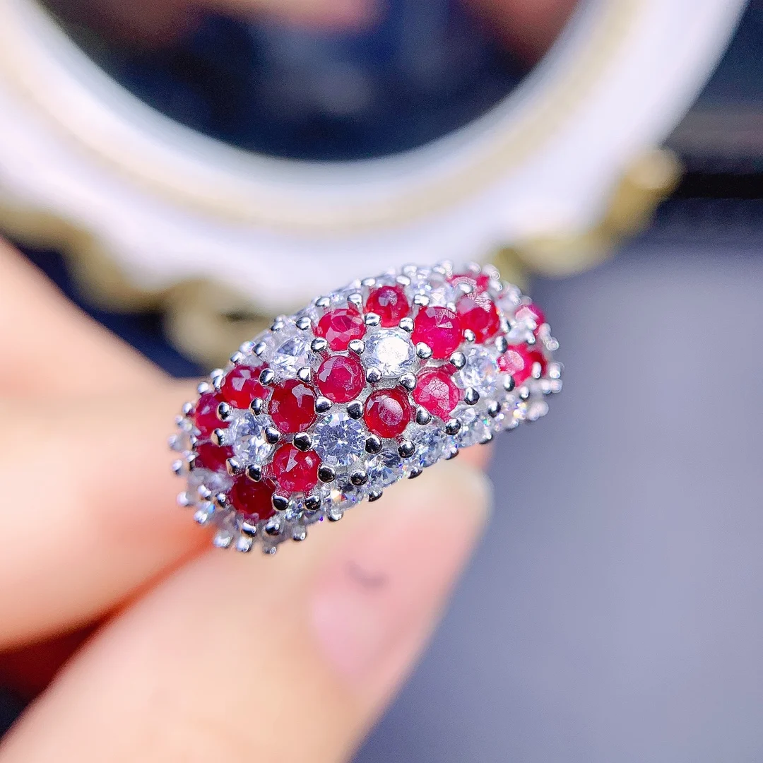 Sterling Silver 925 wedding ring Myanmar Ruby ring women's luxury free mailing jewelry women's original jewelry boutique
Sterling Silver 925 wedding ring Myanmar Ruby ring women's luxury free mailing jewelry women's original jewelry boutique