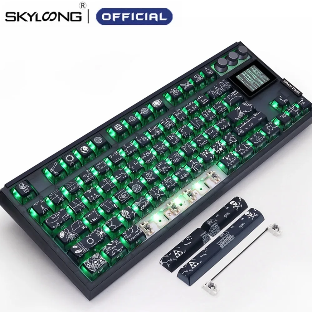 

SKYLOONG GK87 PRO Crazy Scientist Mechanical Keyboard Hot Swap RGB Backlit Gasket Knobs 2.4G Bluetooth Wireless Gaming Keyboards