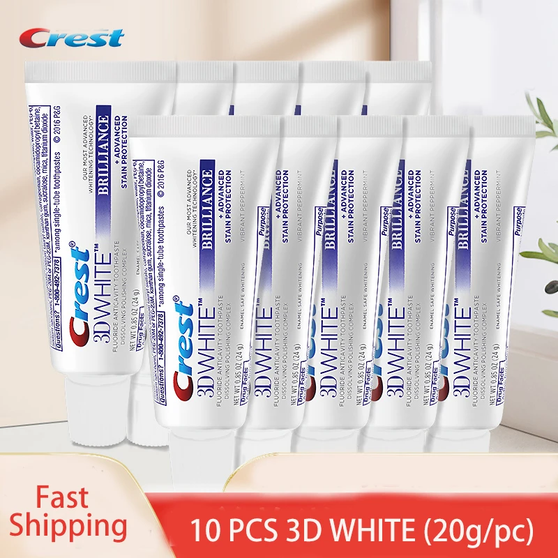 10 Pieces Crest 3D White Brilliance Toothpastes Tooth Paste Oral Hygiene Teeth Whitening Gum Care dissolving polishing 20g
10 Pieces Crest 3D White Brilliance Toothpastes Tooth Paste Oral Hygiene Teeth Whitening Gum Care dissolving polishing 20g