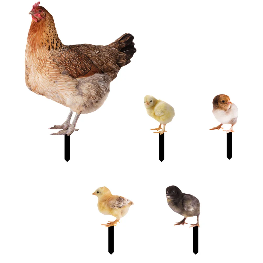 

Chicken Garden Stake Realistic Lifelike Hen Chick Garden Poultry Statue Rooster Animals Sculpture Yard Garden Lawn Outdoor