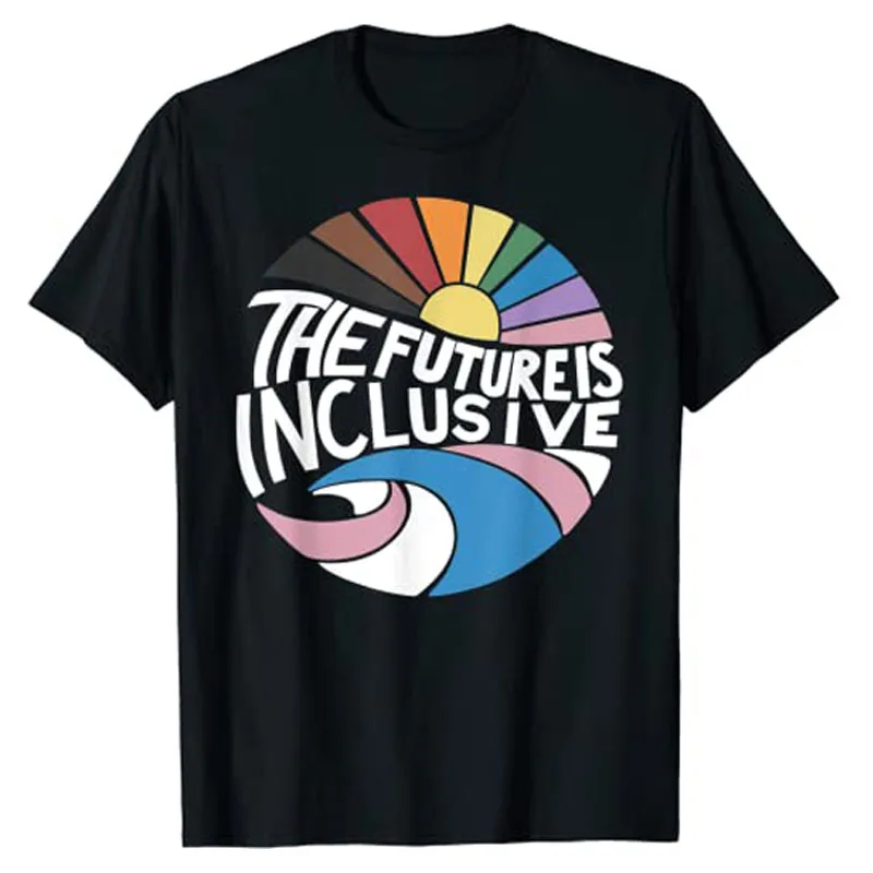 

Retro Vintage The Future Is Inclusive LGBT Gay Rights Pride T-Shirt Funny Lgbtq,Bisexual,Transgender,Asexual Graphic Tee Tops