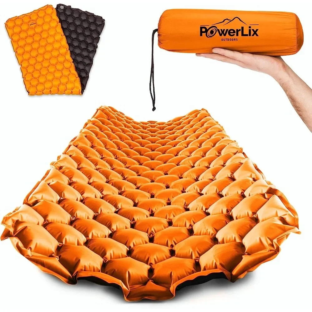 

Ultralight Inflatable Sleeping Pad - Air Mattress for Camping, Backpacking, Hiking with Bag, Repair Kit. Air Mattress