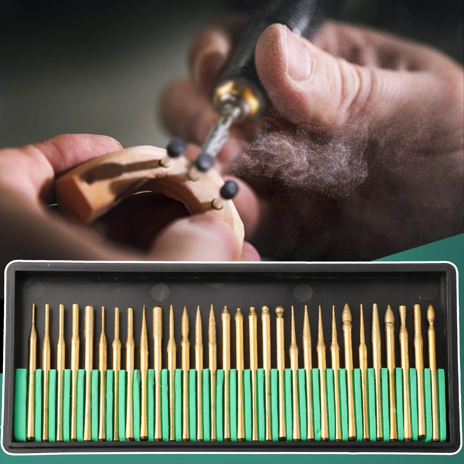 Reliable Performance 30PCS Diamond Burrs Set Titanium Coated Rotary File Burs Accessories for Stone Metal and Wood
Reliable Performance 30PCS Diamond Burrs Set Titanium Coated Rotary File Burs Accessories for Stone Metal and Wood
