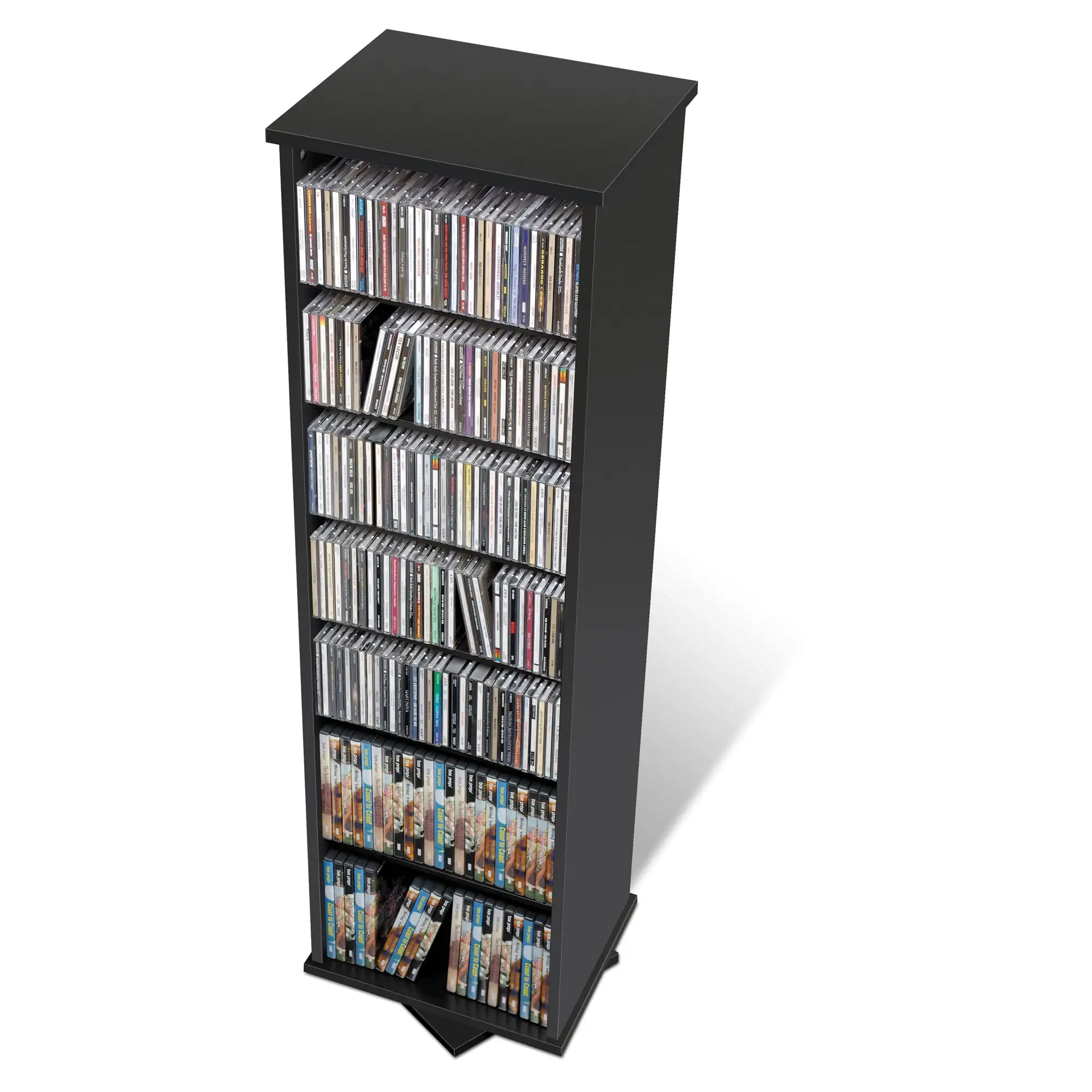 

Prepac 53" 2-Sided CD DVD Media Spinning Storage Tower in Black