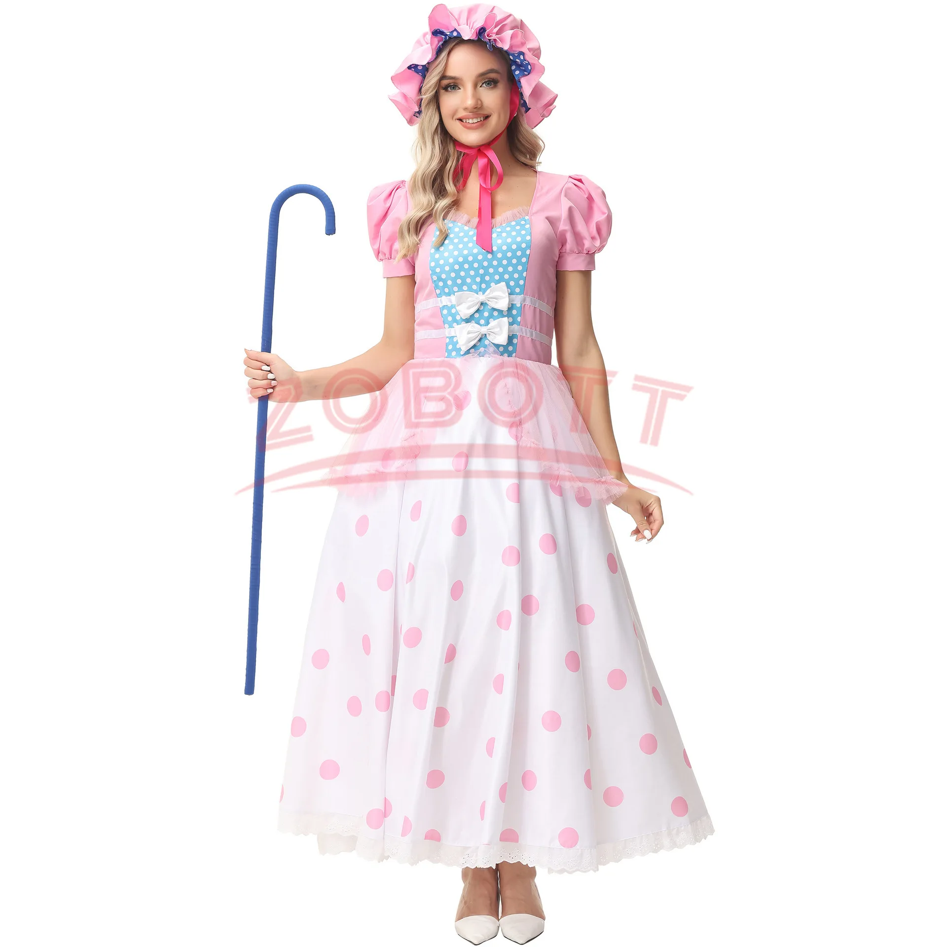 

Halloween Carnival Party Toy Cosplay Story Costume Stage Performance Princess Puff Sleeve Fancy Pink Dress Christmas Clothing